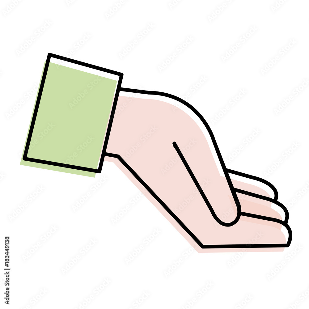 hand receiving isolated icon vector illustration design