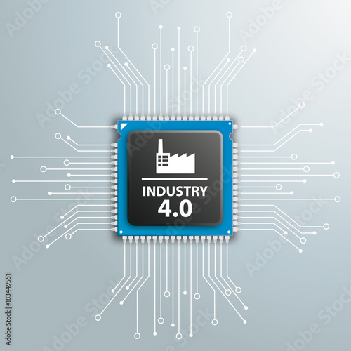 Industry 4.0 Futuristic Processor Circuit Board Infographic