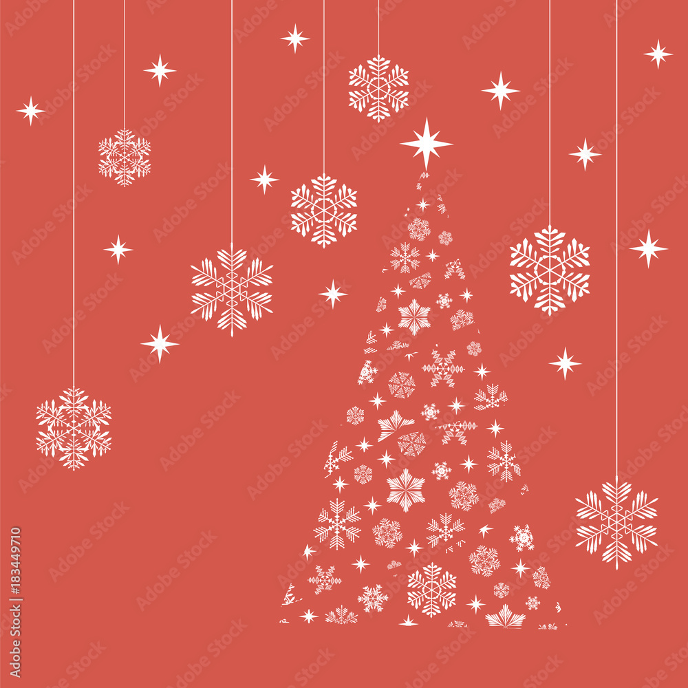 Snowflakes and spruce. Vector illustration. Snowflakes and spruce. Vector illustration.