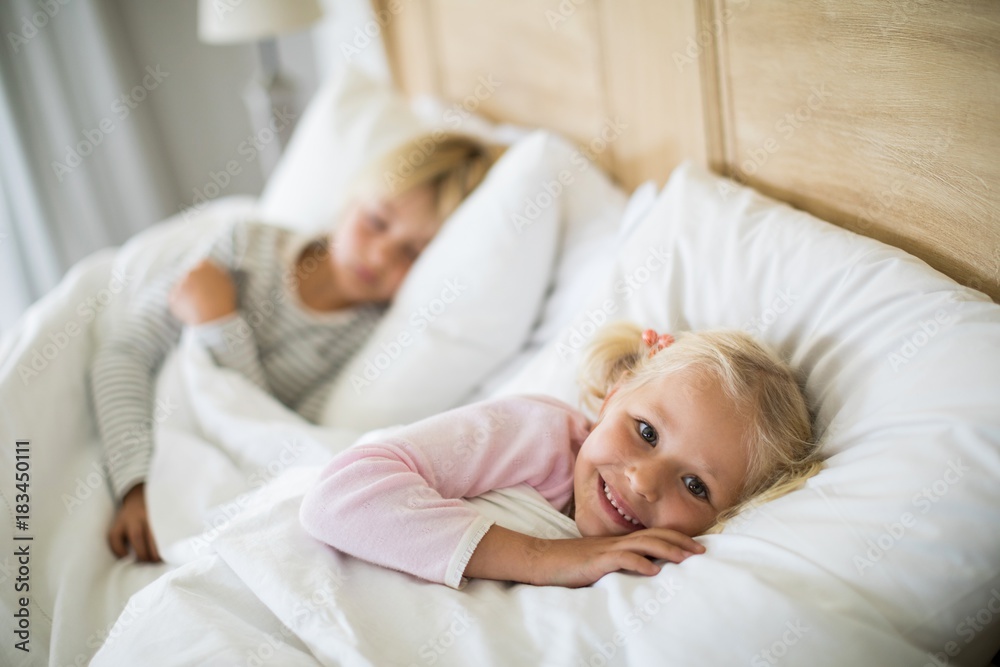 Girl sleeping in the bedroom Girl sleeping in the bedroom