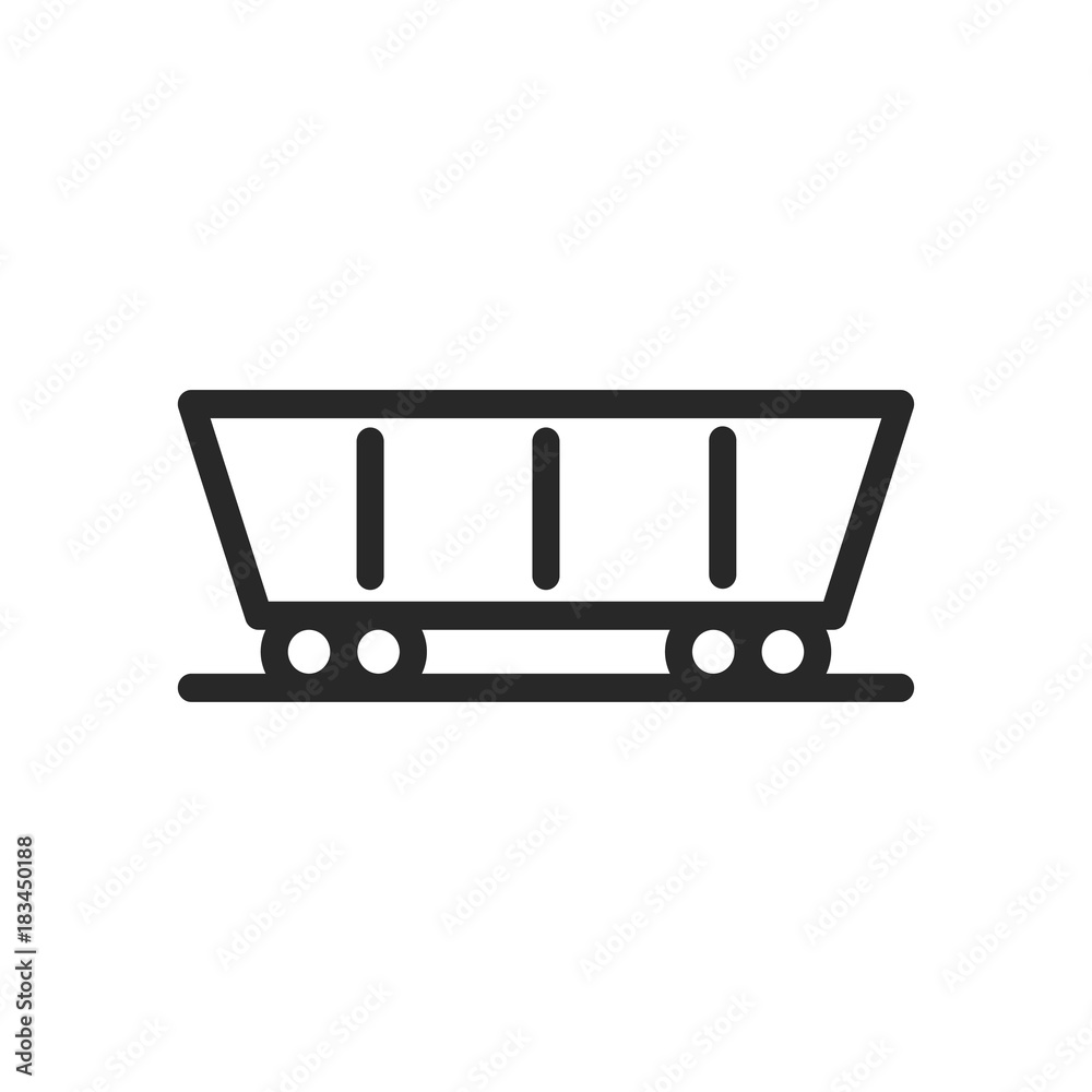 Cargo Wagon Train Railcar Container Minimalistic Flat Line Icon Cargo Wagon Train Railcar Container Minimalistic Flat Line Icon