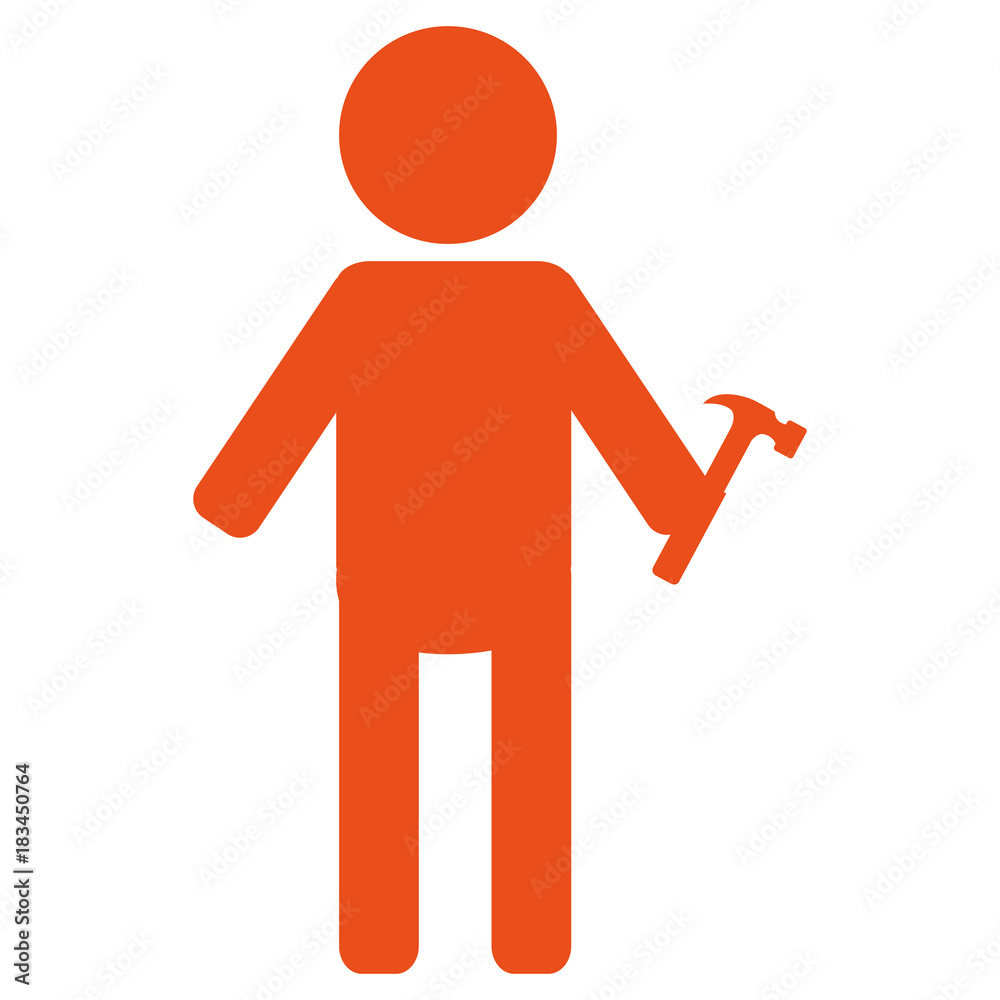constructor silhouette with hammer vector illustration design constructor silhouette with hammer vector illustration design