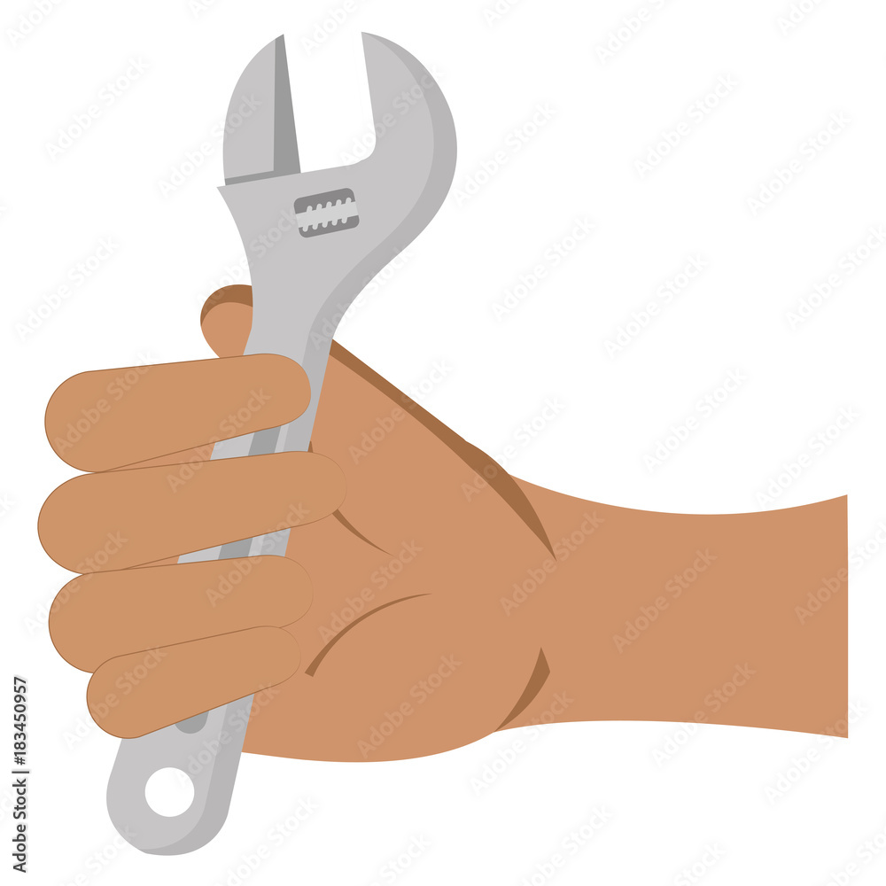 hand with wrench key isolated icon vector illustration design hand with wrench key isolated icon vector illustration design