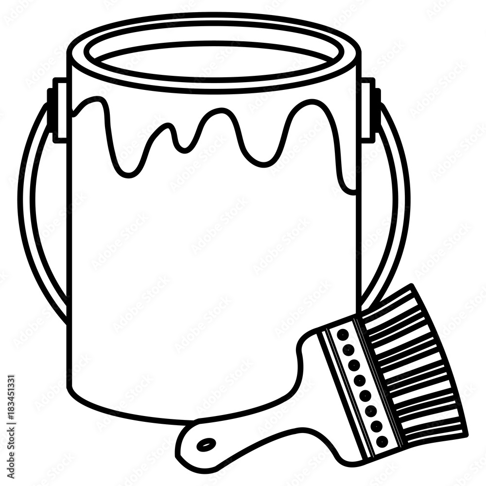 Paint Pot With Brush Stock Vector Adobe Stock, 41% OFF