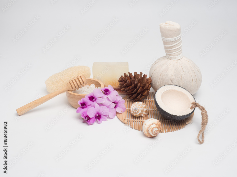 spa set white background spa set white background