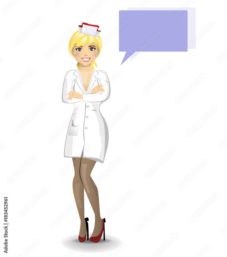 Woman Doctor (or girl nurse) with space for text Woman Doctor (or girl nurse) with space for text