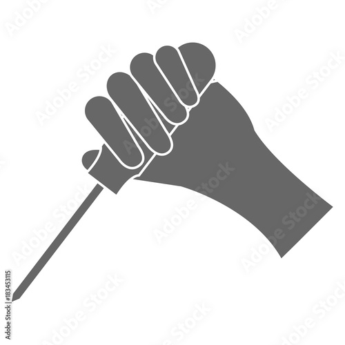 hand with screwdriver tool vector illustration design