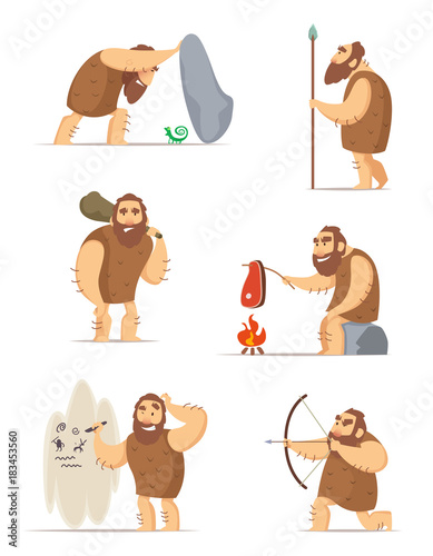 Caveman and different action poses