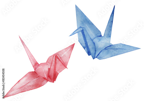 折り鶴 水彩イラスト Stock Illustration Adobe Stock