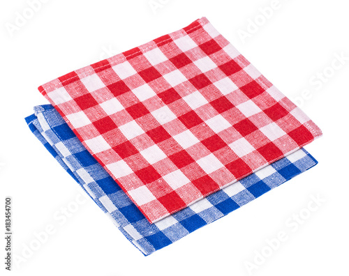 Napkins and kitchen towels of different colors