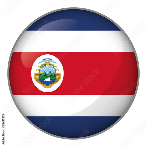 Free Download Icon representing button flag of Costa Rica. Ideal for catalogs of institutional materials and geography - GFXLoad