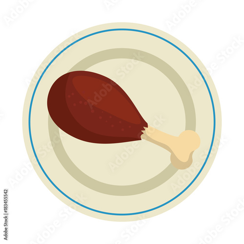 dish with chicken thighs isolated icon vector illustration design