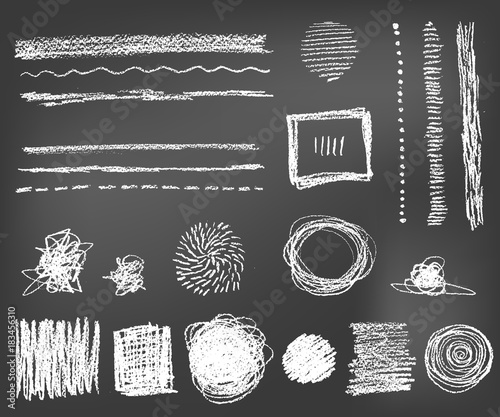 Hand drawn vector abstract elements. Line, dots, doodles and sta