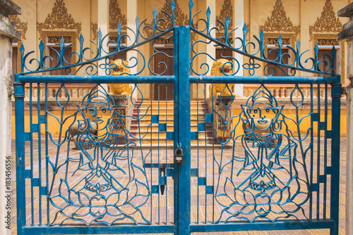 The gate outside, Wat Sangker, in Battambang, Cambodia