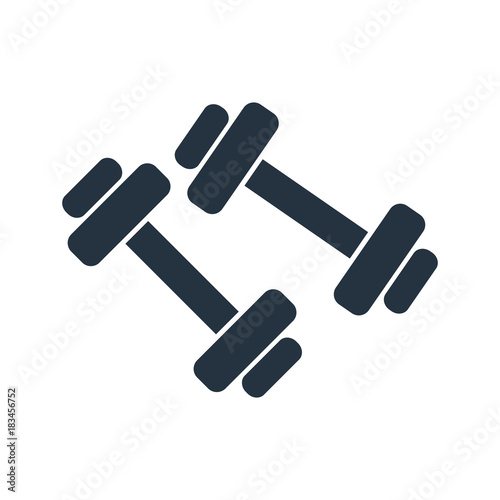 dumbells icon on white background, fitness, sport