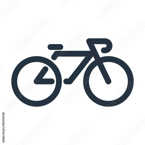bycicle icon on white background, fitness, sport