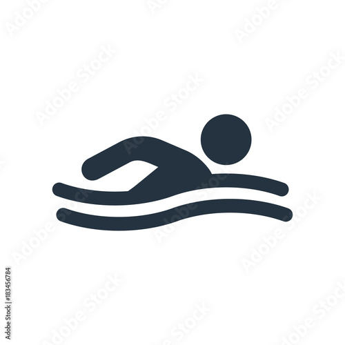 swimming icon on white background, fitness, sport
