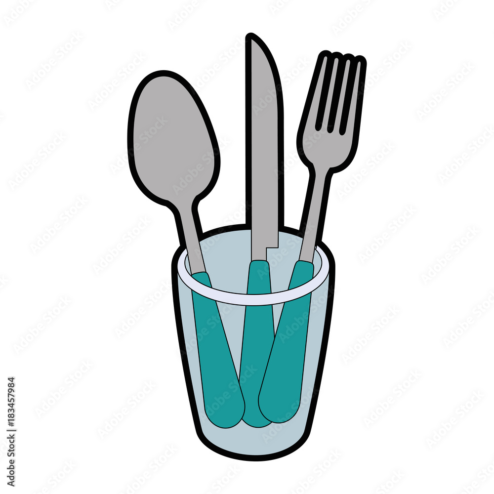 set cutlery tools in cup vector illustration design set cutlery tools in cup vector illustration design