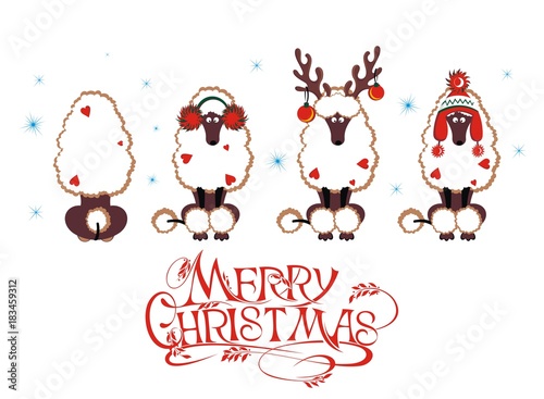 Merry Christmas card with dog