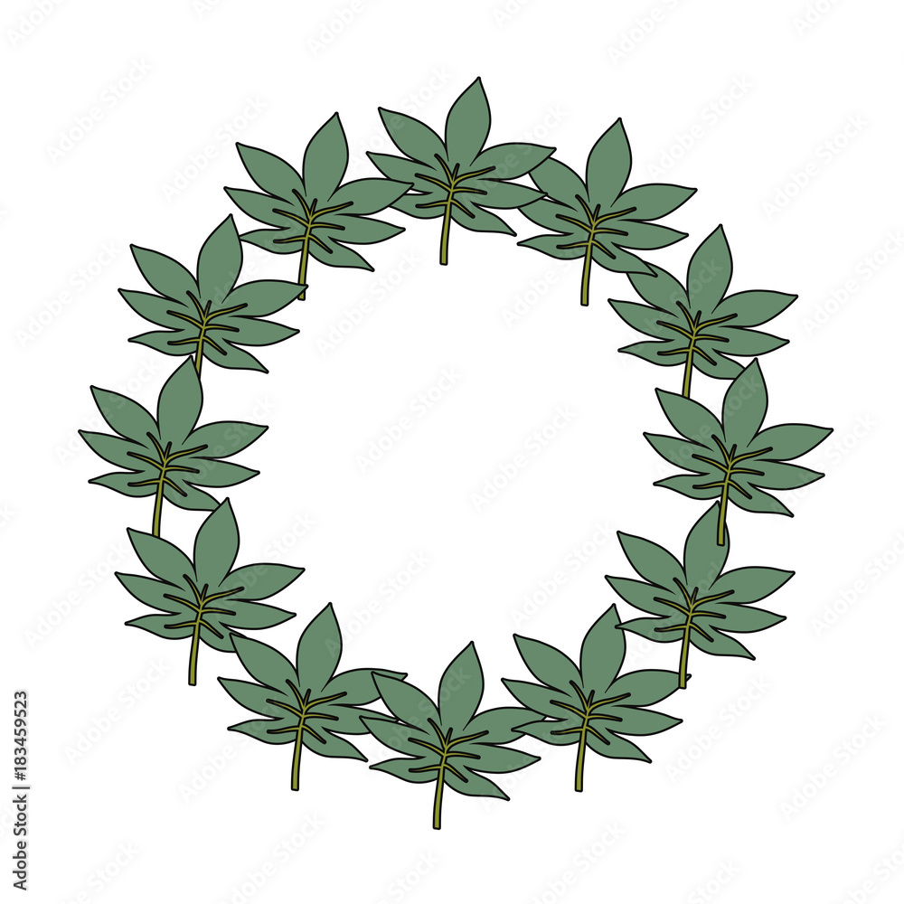 wreath of tropical leaves icon