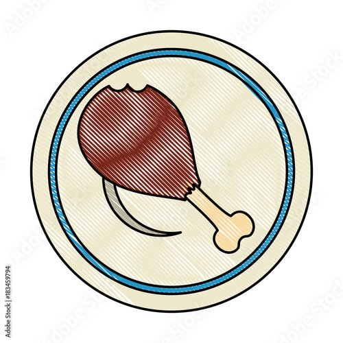 dish with chicken thighs isolated icon vector illustration design