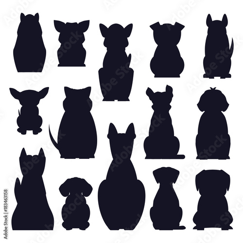 Cartoon Dog Breed Isolated Illustration Silhouette