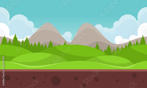Flat Mountain Game Background