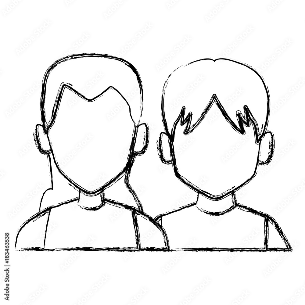 Couple faceless avatar icon vector illustration graphic design Couple faceless avatar icon vector illustration graphic design