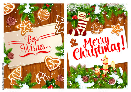 Merry Christmas holidays vector greeting card