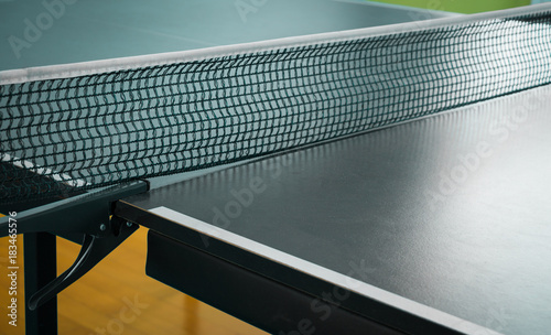 Net on a blue ping pong table