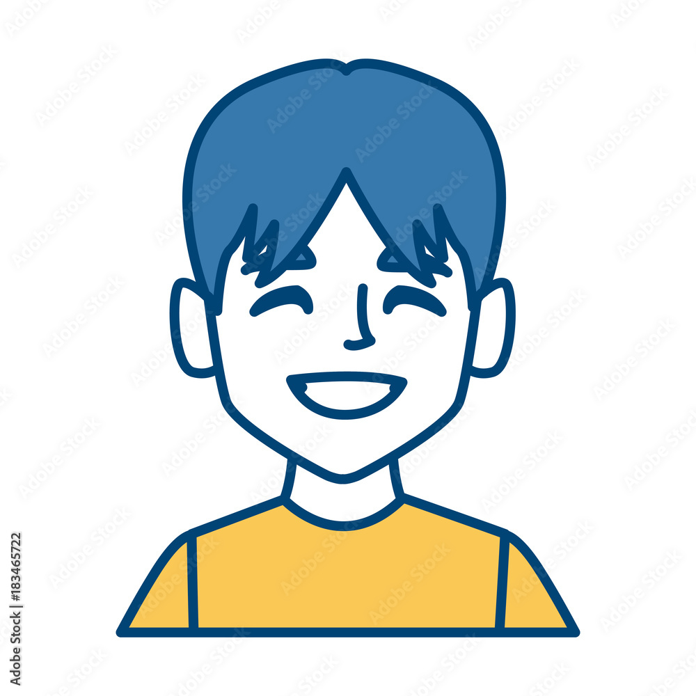 Man face smiling cartoon icon vector illustration graphic design Man face smiling cartoon icon vector illustration graphic design