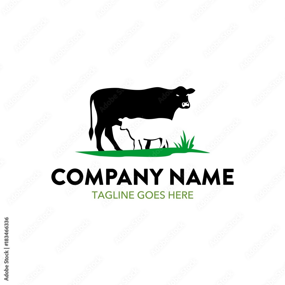 cattle farm logo illustration. vector. editable cattle farm logo illustration. vector. editable