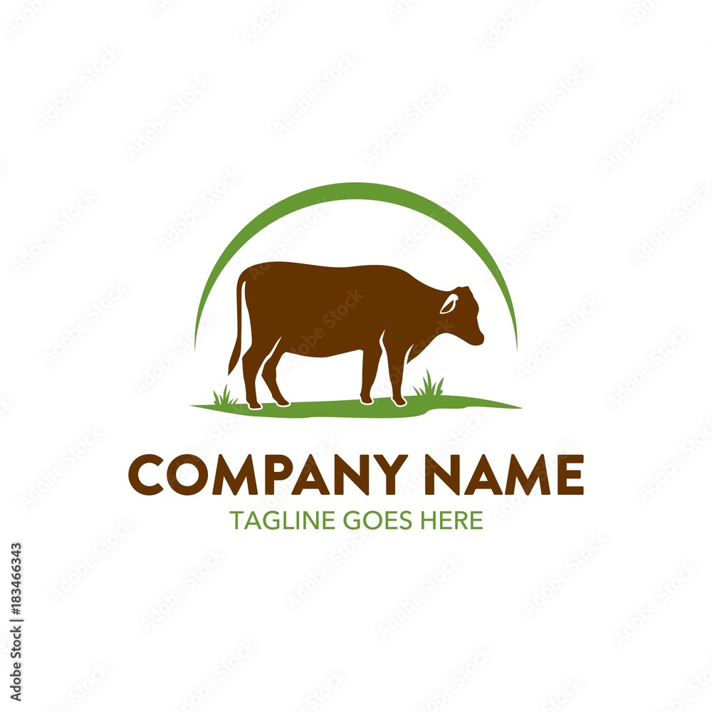 Obraz premium cattle farm logo illustration. vector. editable