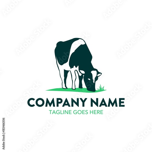 cattle farm logo illustration. vector. editable