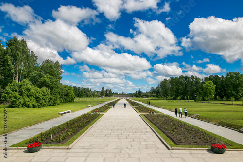 Petersburg, Russia - July 2, 2017: Piskaryovskoye memorial cemetery. Place of mass graves of victims of the siege of Leningrad and soldiers. photo