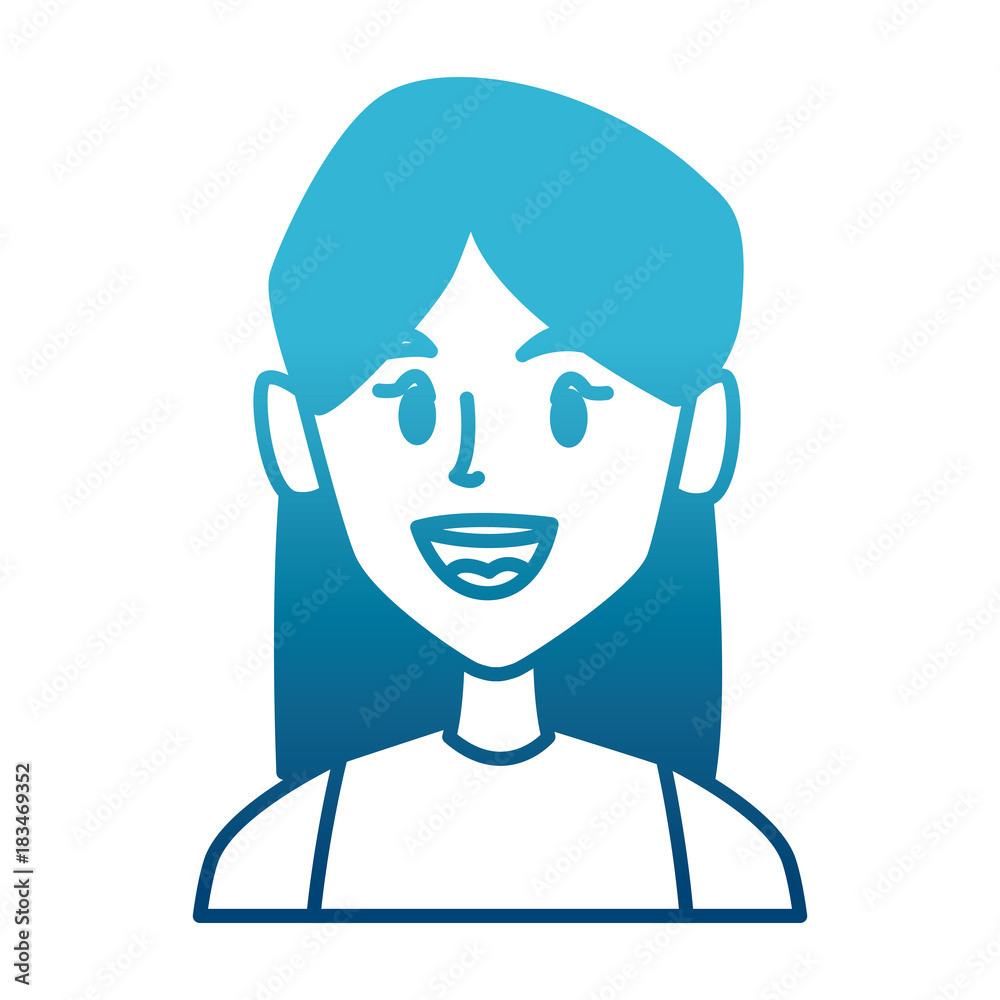 beautiful woman smiling face icon vector illustration graphic design