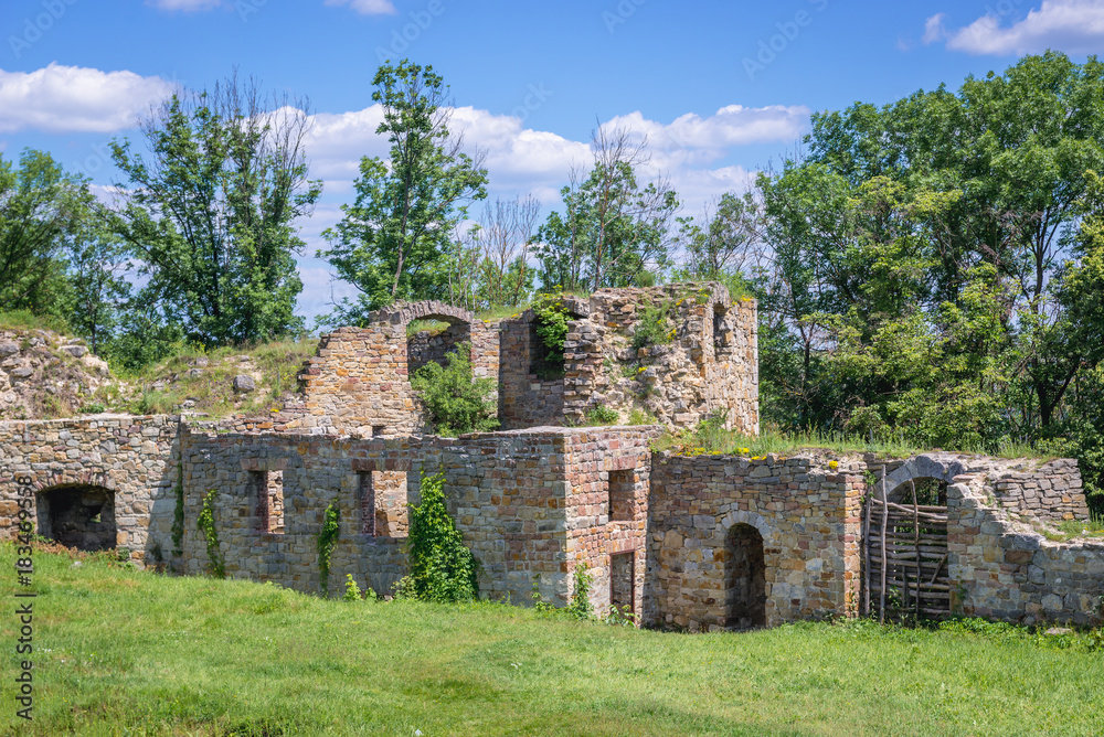 Ruins of castle in Terebovlia town, Ukraine