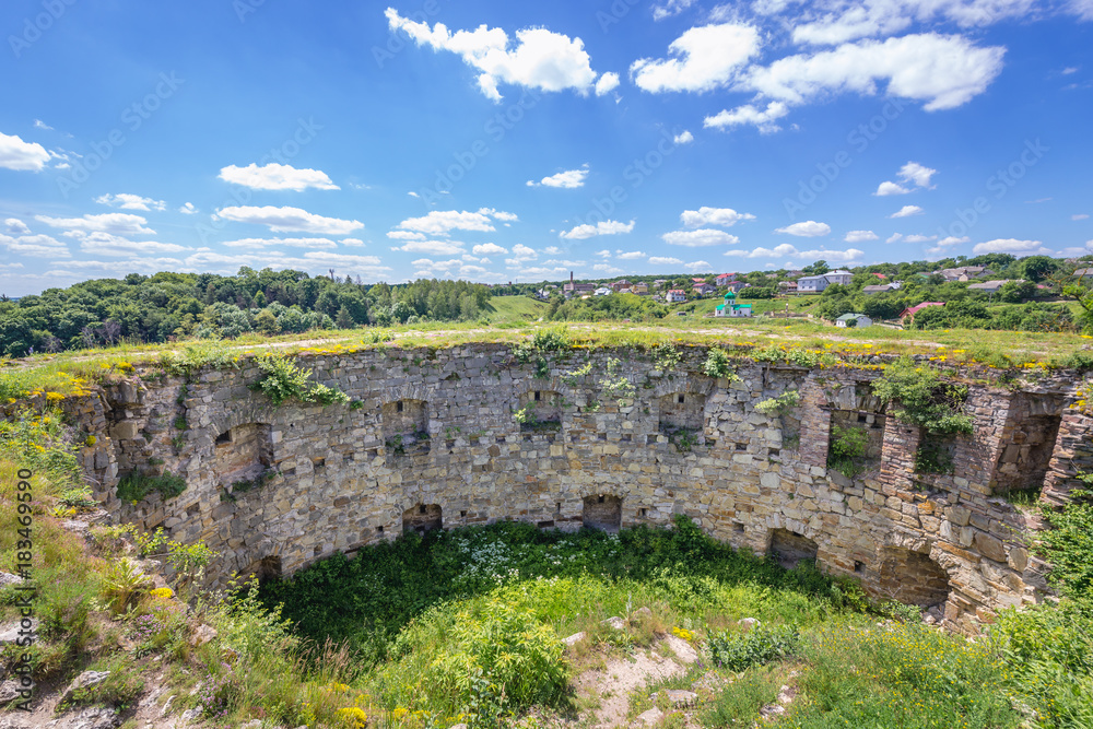Round tower of ruined castle in Terebovlia city, Ukraine Round tower of ruined castle in Terebovlia city, Ukraine