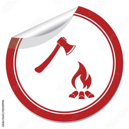 The ax and campfire icon