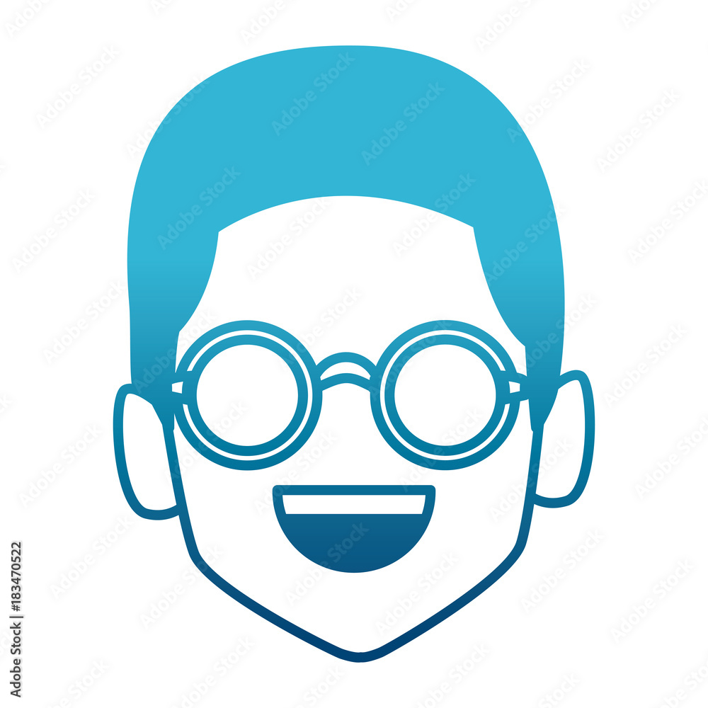 Geek man with round frame glasses icon vector illustration graphic design Geek man with round frame glasses icon vector illustration graphic design