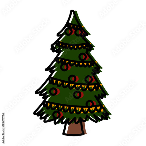 Cute christmas tree icon vector illustration graphic design