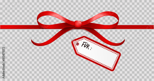 Rote Schleife Schild Geschenke Weihnachten Geburtstag transparent