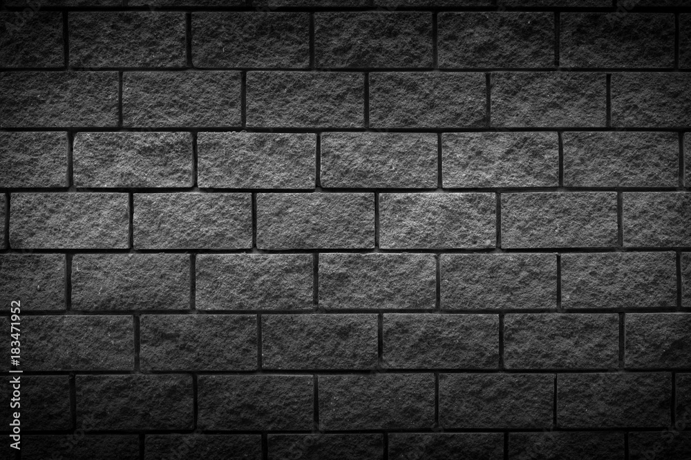 Fototapeta premium Black brick stone texture background.
