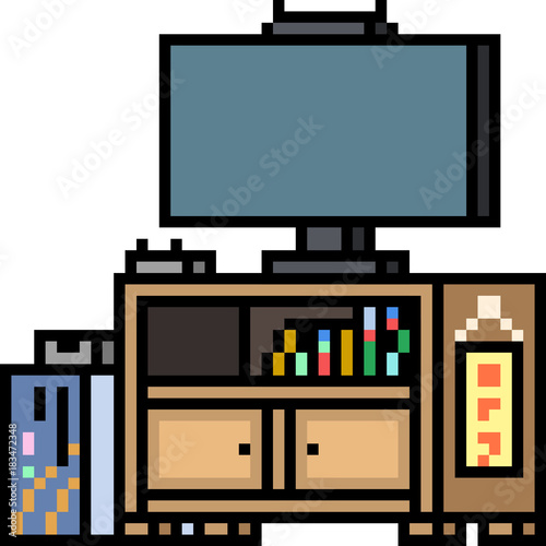 vector pixel art furniture
