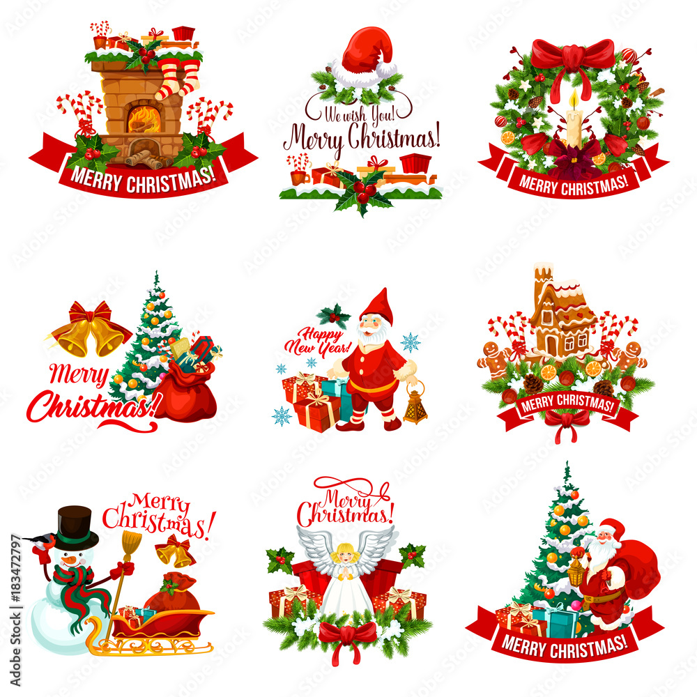 Christmas holiday badge for New Year decoration Christmas holiday badge for New Year decoration