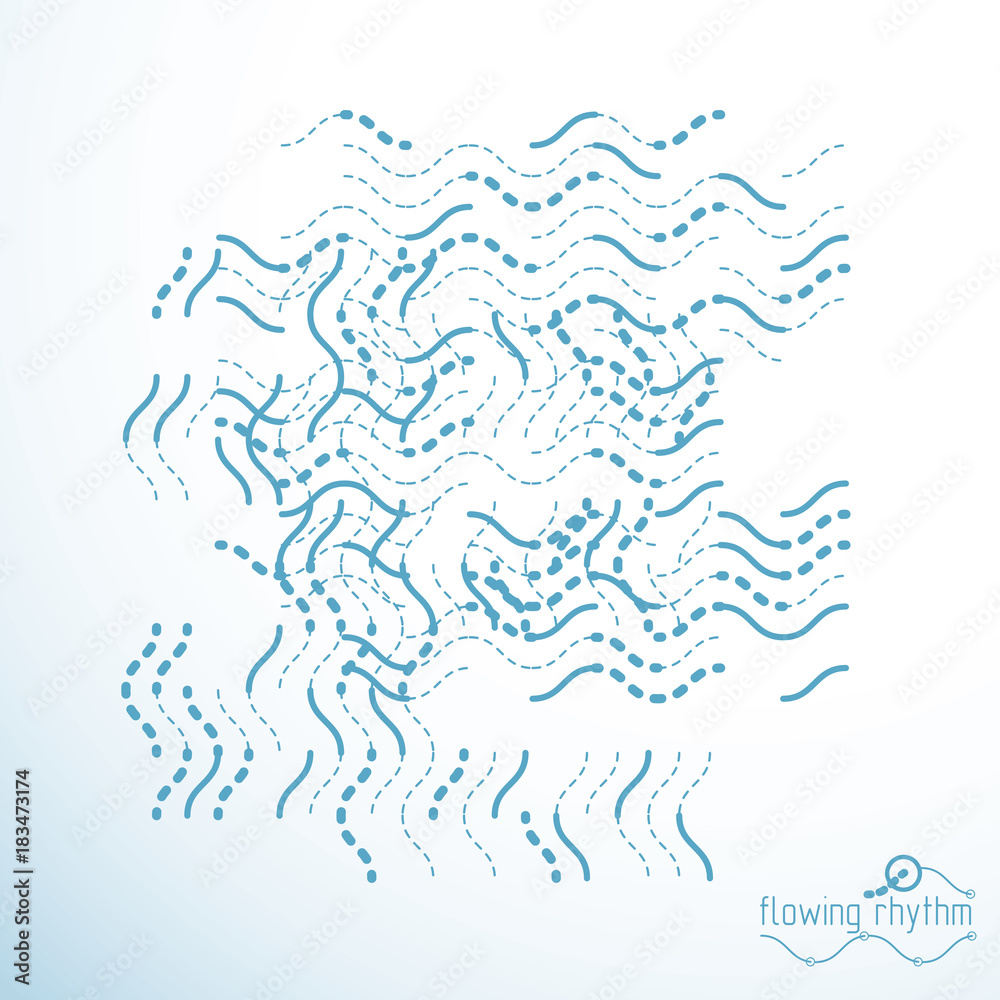Technological vector wallpaper made with abstract lines. Modern geometric composition can be used as template and layout.