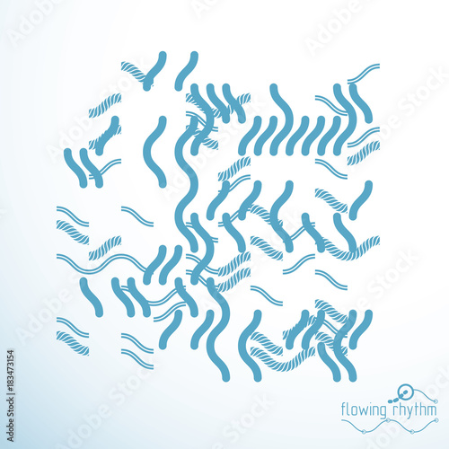 Vector cybernetic background  chaotic abstract lines illustration.