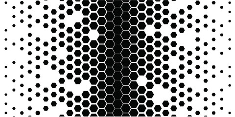Fototapete Schwarz-weiße geometrische Muster Schwarze Hexagone Auf Weissem Grund  © sunflake