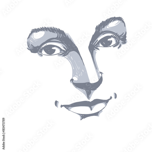Vector art drawing, portrai...