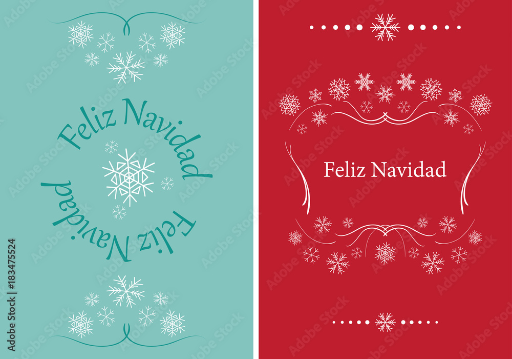 vector greeting cards for christmas - feliz navidad